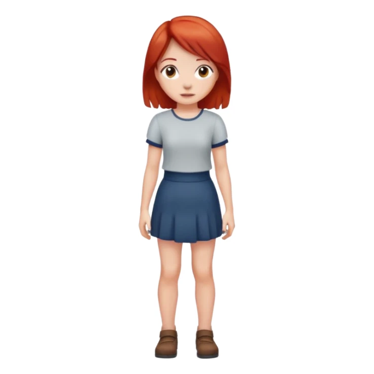 full body red hair girl standing sticker