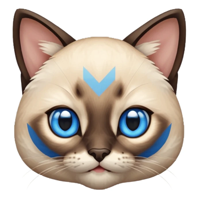 Face of Siamese Kitten in game pixelized style sticker