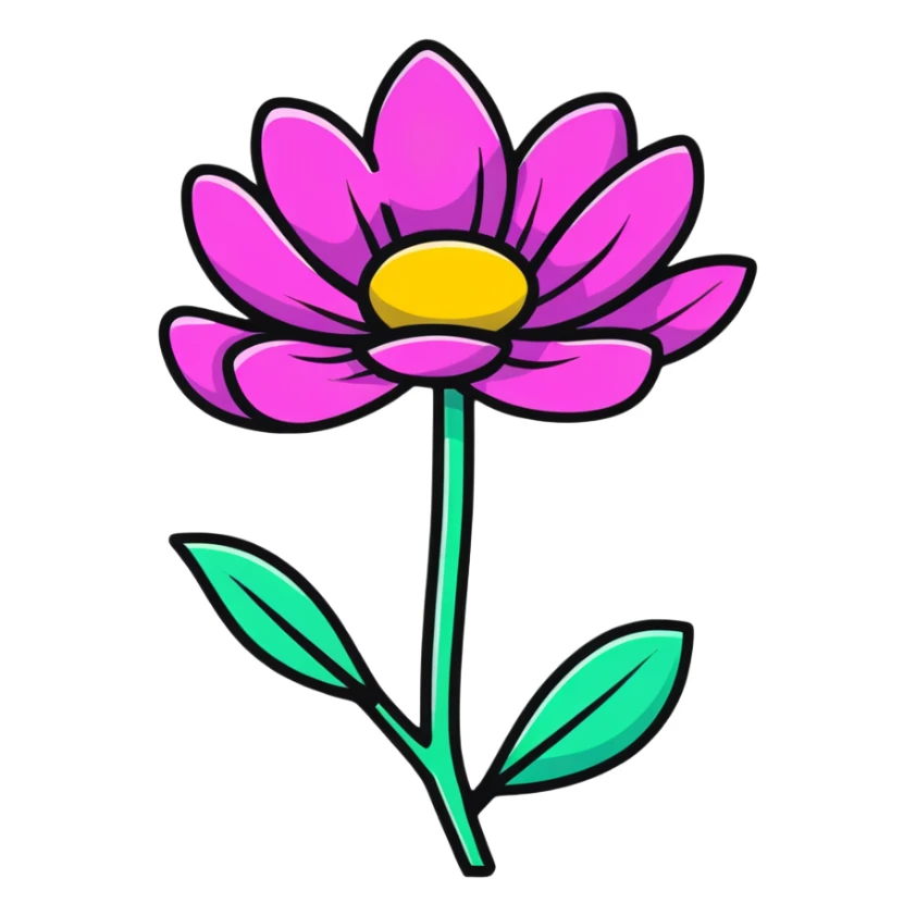 a vibrant, colorful flower sticker