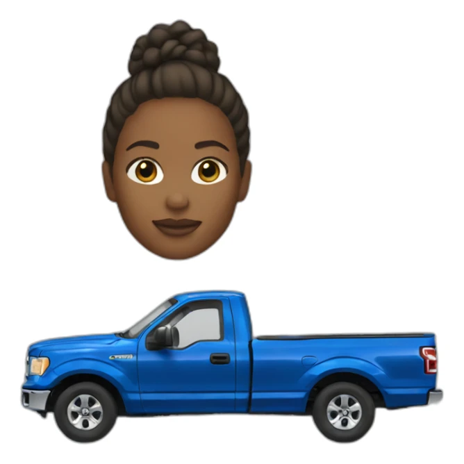 Woman driving Blue ford f150 sticker