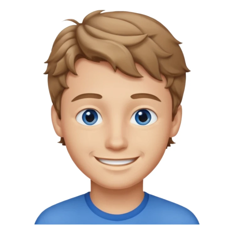 Rapaz jovem com cabelo castanho claro ondulado e curto sticker