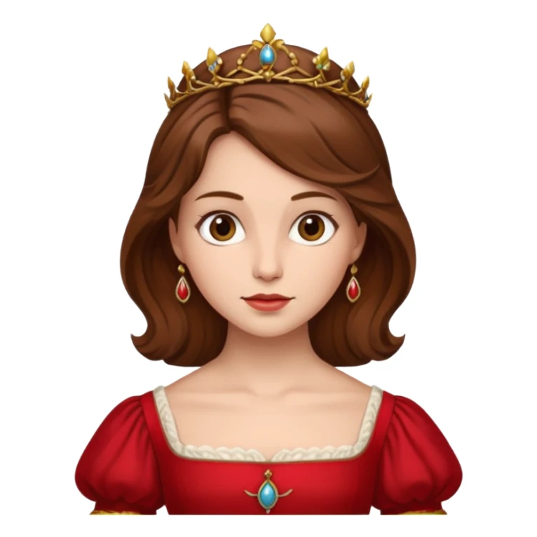 Renaissance lady – brown hair, red dress  sticker