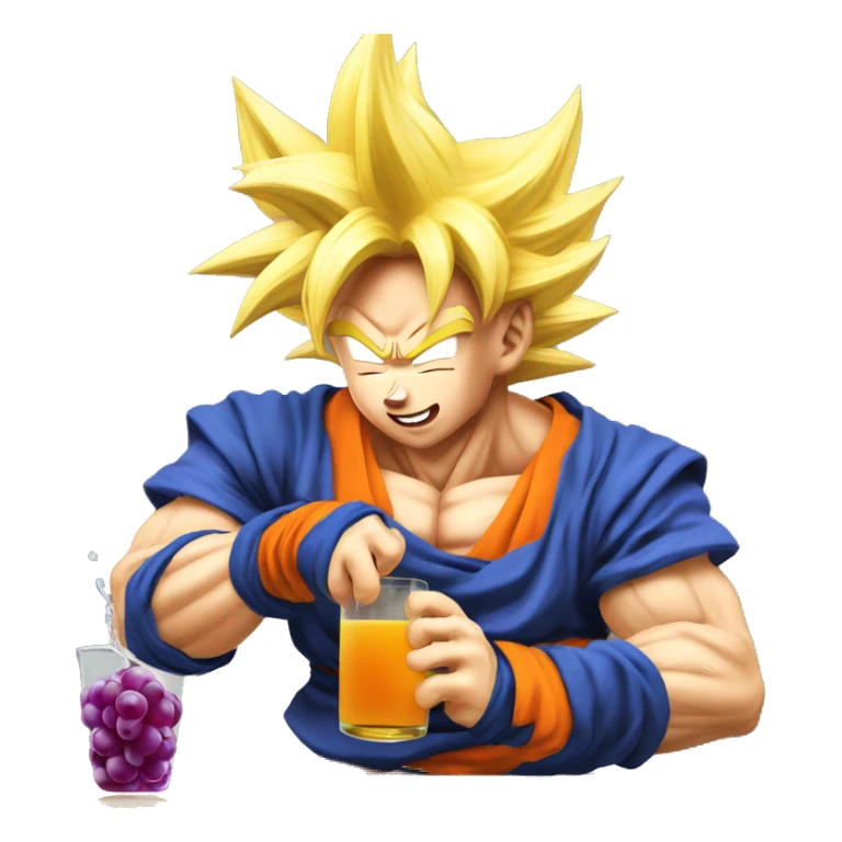 Super saiyan Goku pouring grape juice sticker