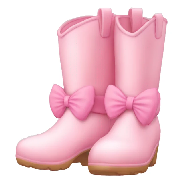 pastel pink boots with pink bow sticker