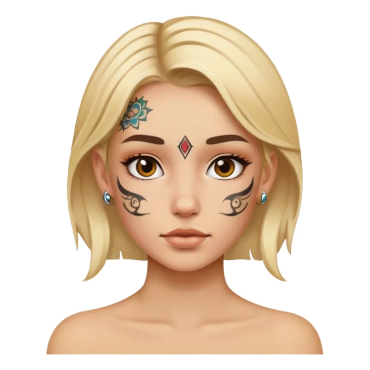 face tattooed blond girl sticker