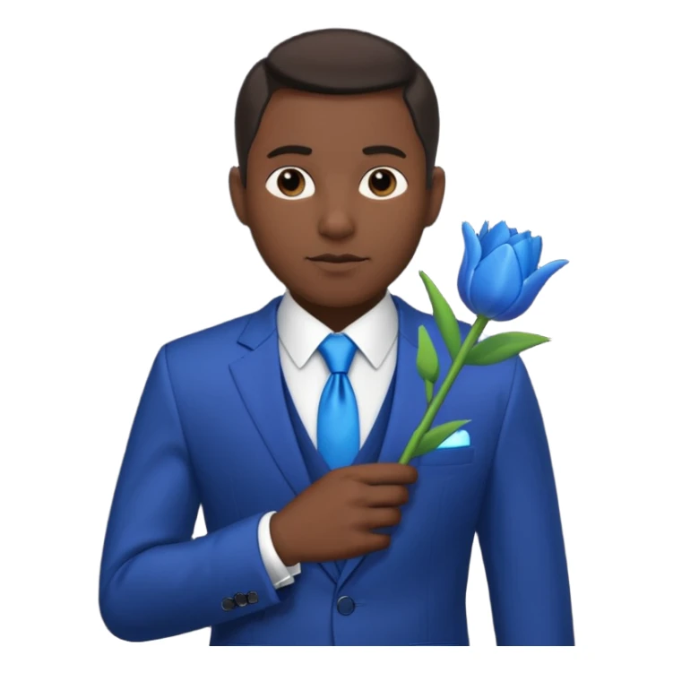 black man with blue tulip in his suit pocket sticker