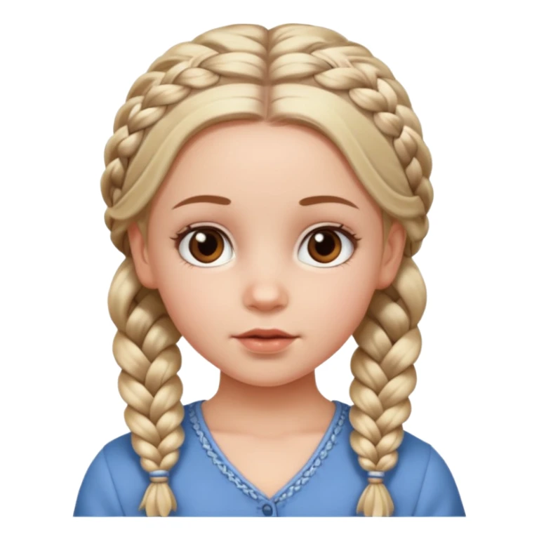 white girl with baby hair detailed full braids,  sticker