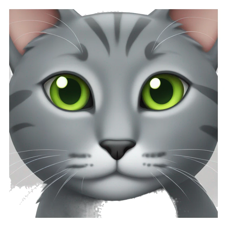 green eyed grey cat pondering sticker