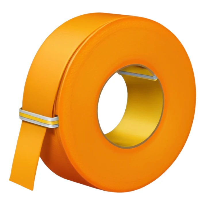 generate an orange with a yellow tailors tape wrapped the center sticker