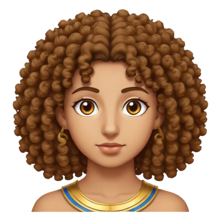 Egyptian curly hair light brown eyes sticker