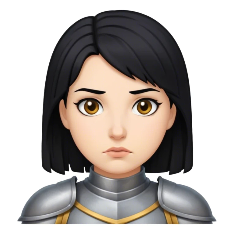 knight woman with black hair sticker