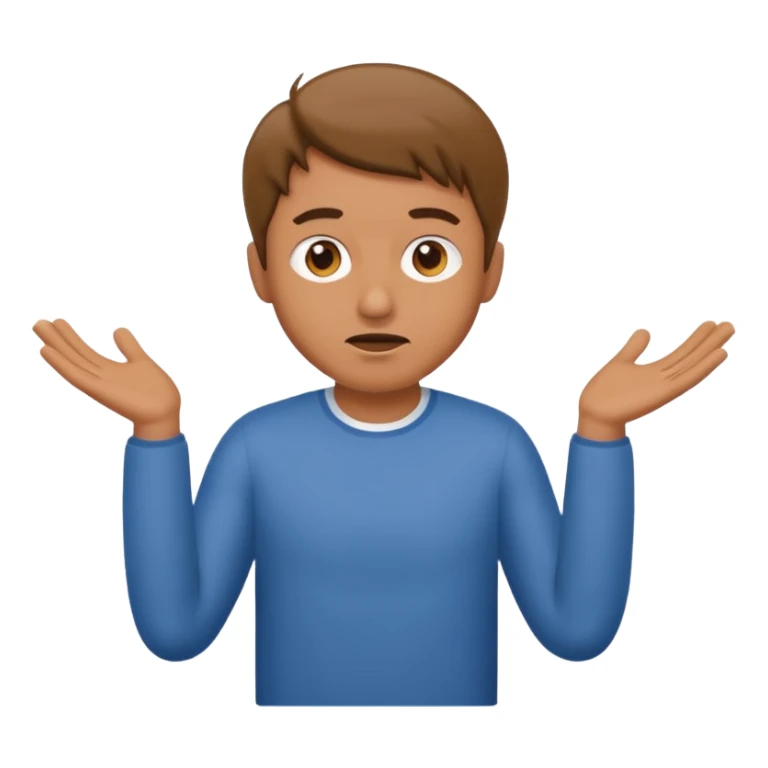 a man making the gesture of shrugging his shoulders sticker