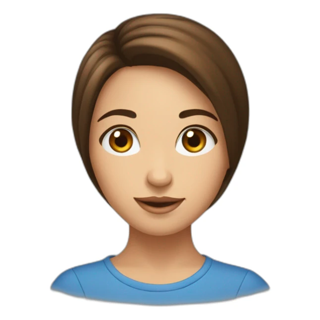 Fille brune qui a de longs cheveuxaux et des yeux bleus sticker