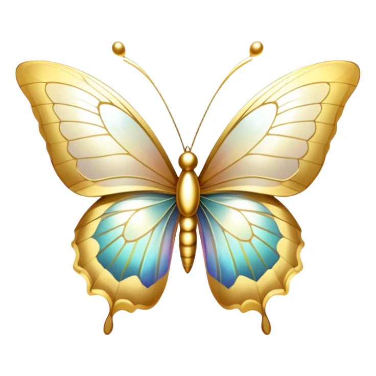 White and Golden Divine Holy Glorious Shiny Sparkly Butterfly sticker