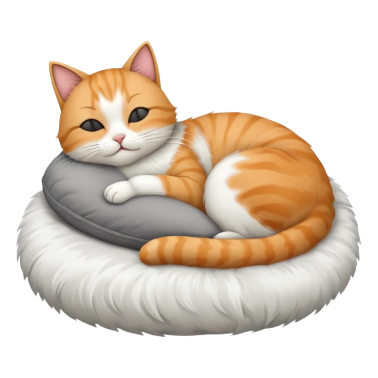 The cat sleeps on the pillow sticker