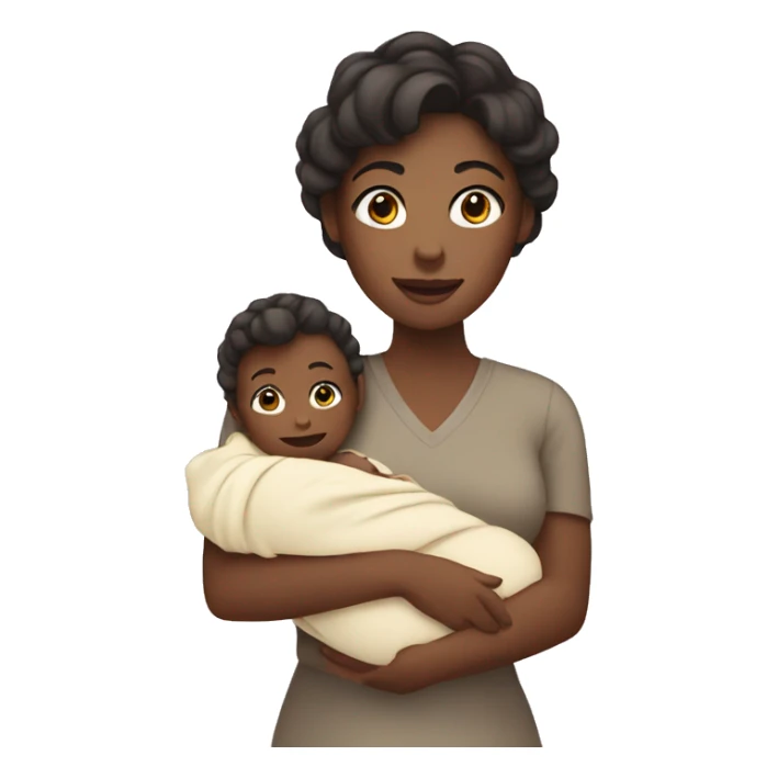Woman holding baby sticker