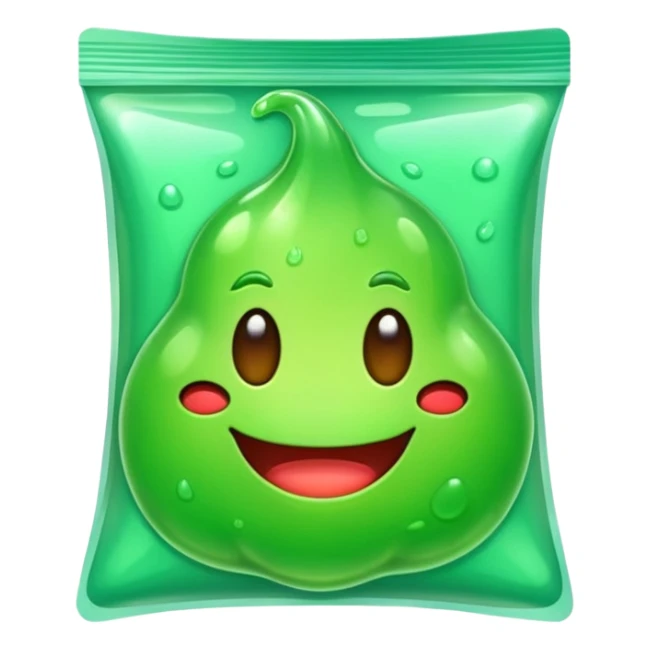 Slime emoji in a packet like in stores like regular onnea but just as emoji sticker