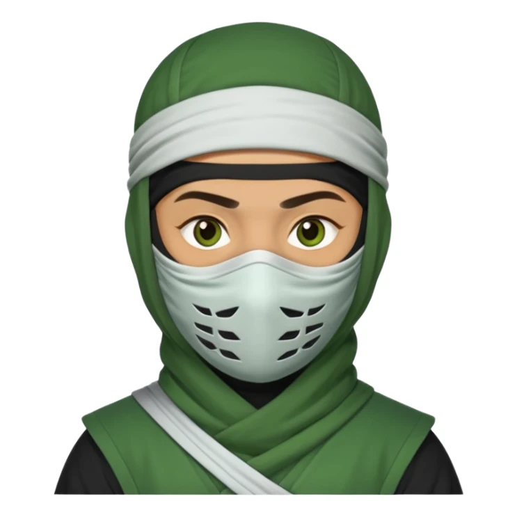 Ninja arab green and white with mask  sticker