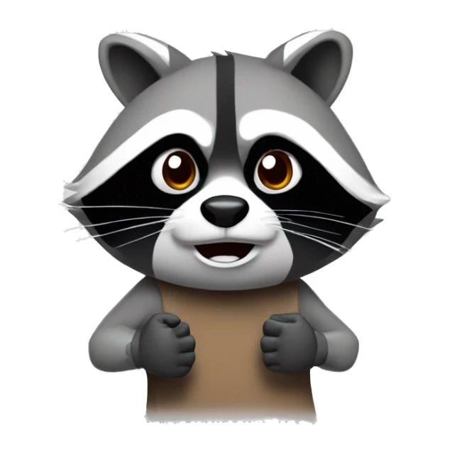 raccoon with thumb down, hes mad sticker