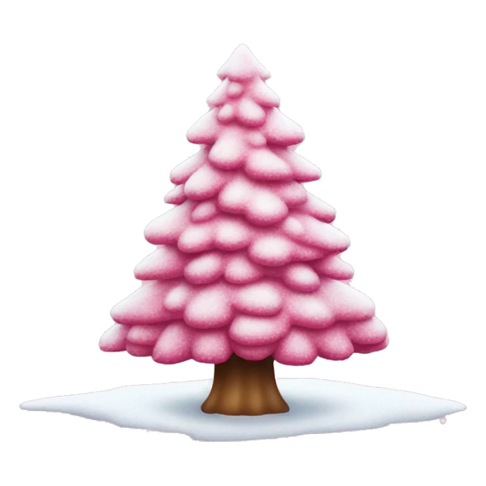 Pink Christmas tree with snow on it. sticker