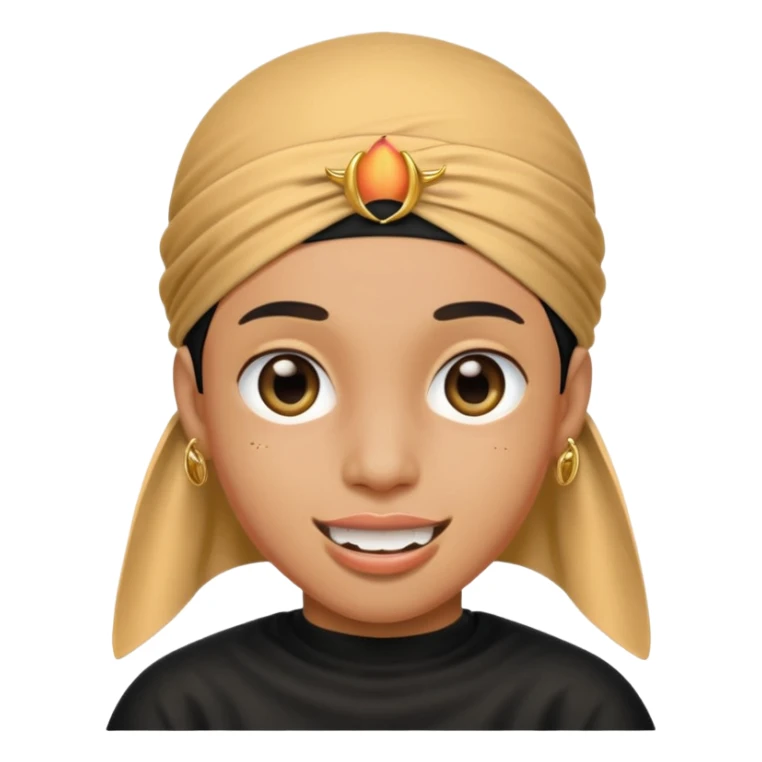 peach with an black durag and grillz sticker