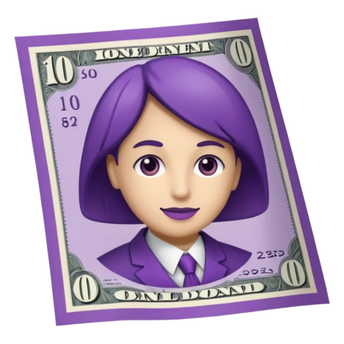 money bill colored purple sticker