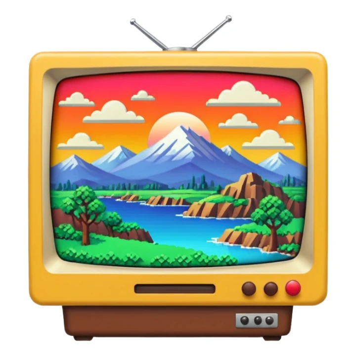 thumbnail picture mac os, retro video preview tv icon, landscape in video sticker