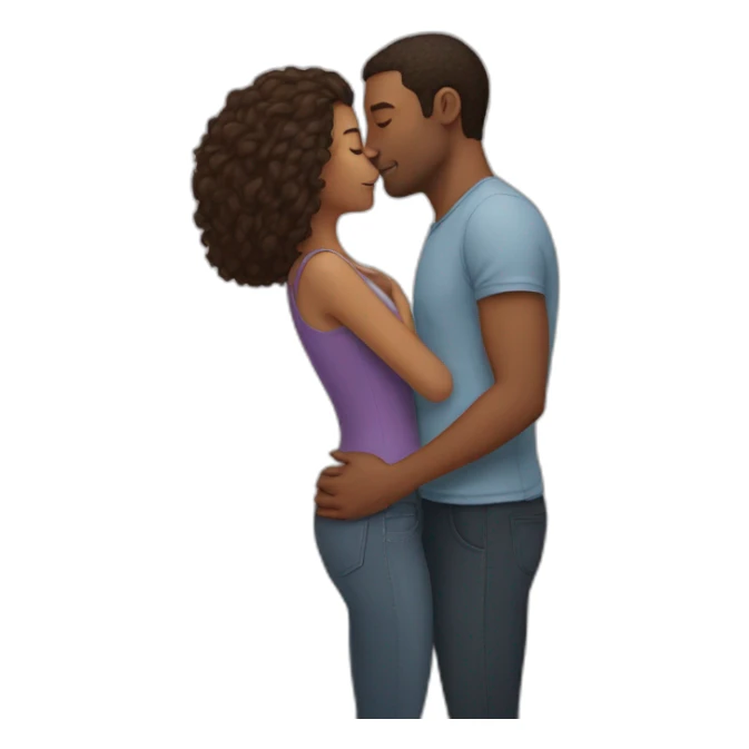 man kissing a girl on the forehead sticker