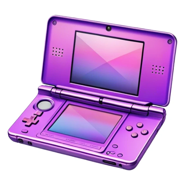 A pink and purple iridescent, Nintendo DS sticker