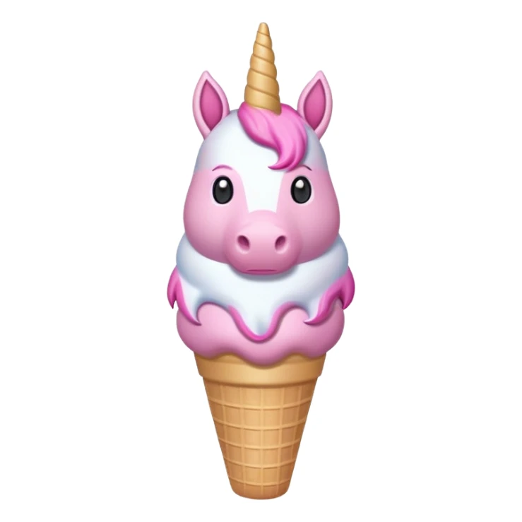An ice cream with a pink unicorn holding nuke sticker