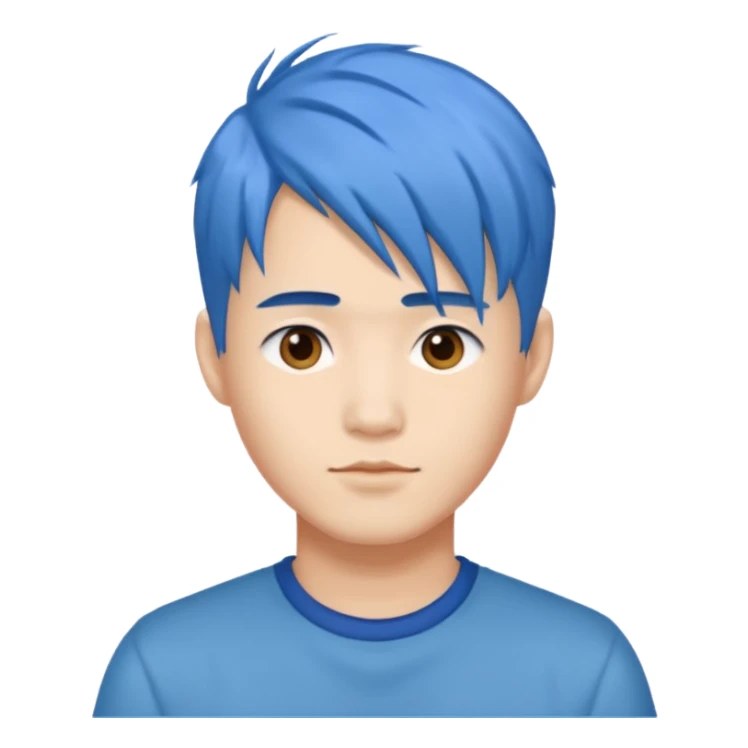Asian guy with blue hair  sticker