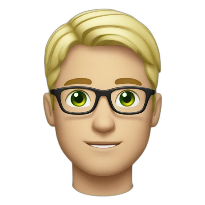 blond short hair man with glasses and green eyes in a suit sticker