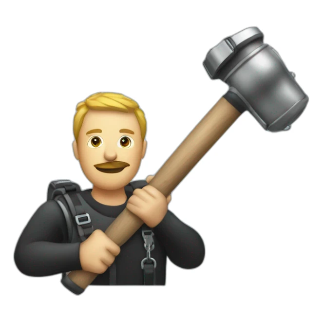 Scuba diving fins judge holding hammer sticker