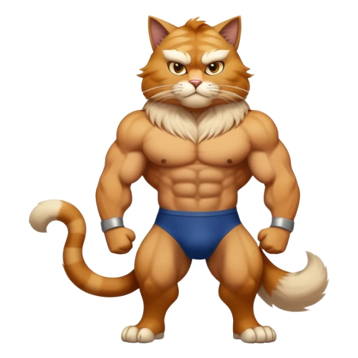 Super muscular Buff sigma Gigachad cat full body  sticker