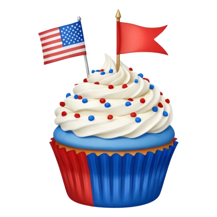 4th of july cupcake flag sticker