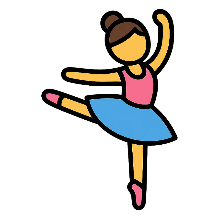 color outline icon of a ballet dancing girl sticker