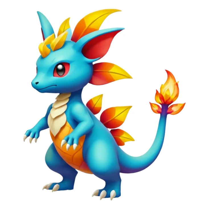 Elemental magical colorful exotic Pokémon-Fakémon-creature sticker