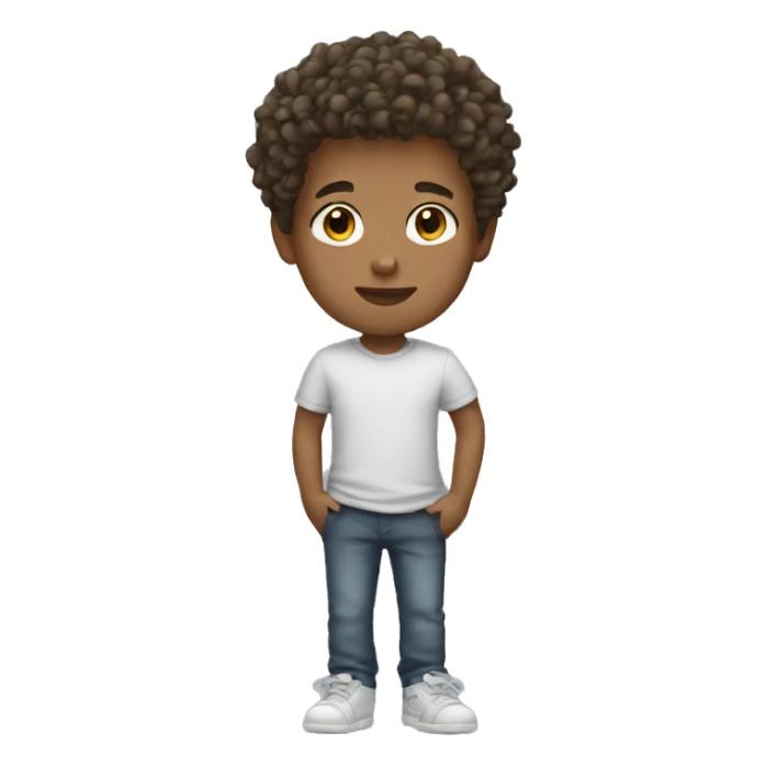 boy with fade and curly hair sticker