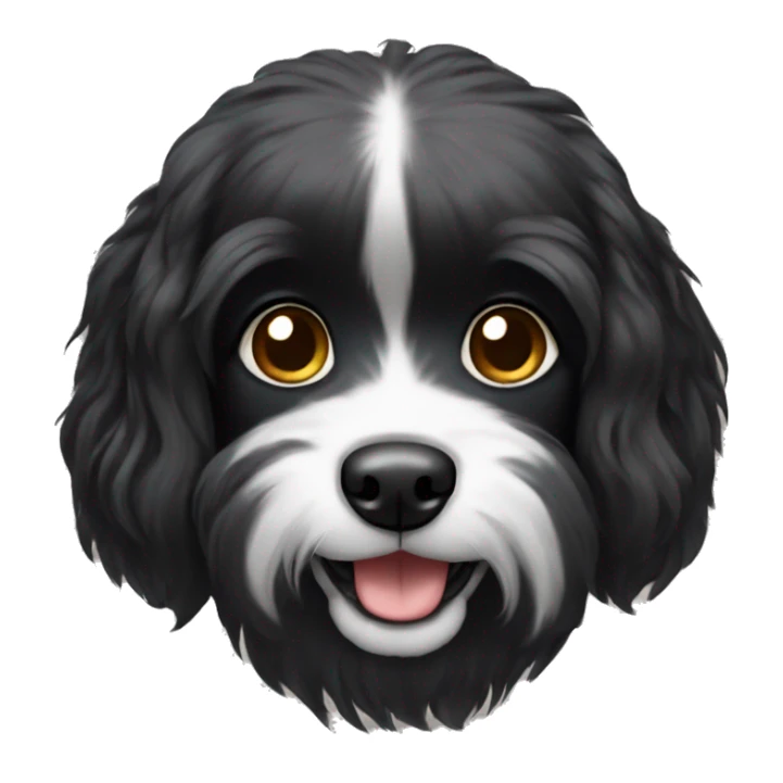 Small black long hair dog sticker