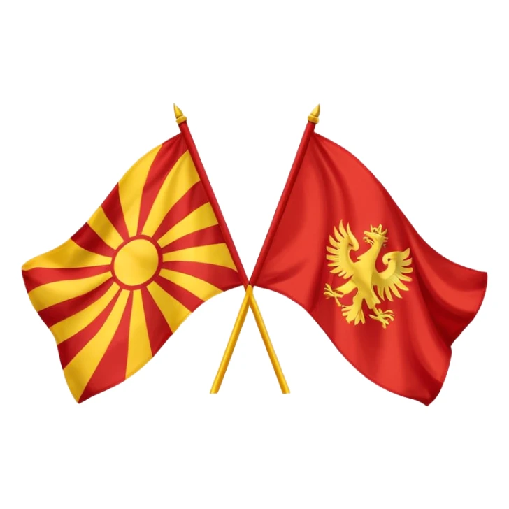 combine half the macedonian flag with half the polish flag so there is an even amount of each in the one flag. keep the colours of the flags the same do not merge them. just cut half of each and put them together sticker