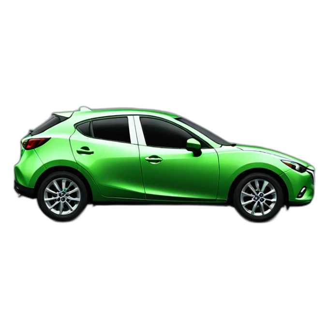 mazda sport 2 verde con 4 puertas con conductora afuera sticker