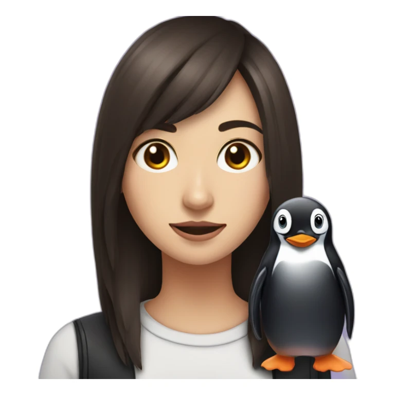 girl streaming on twitch with a penguin sticker