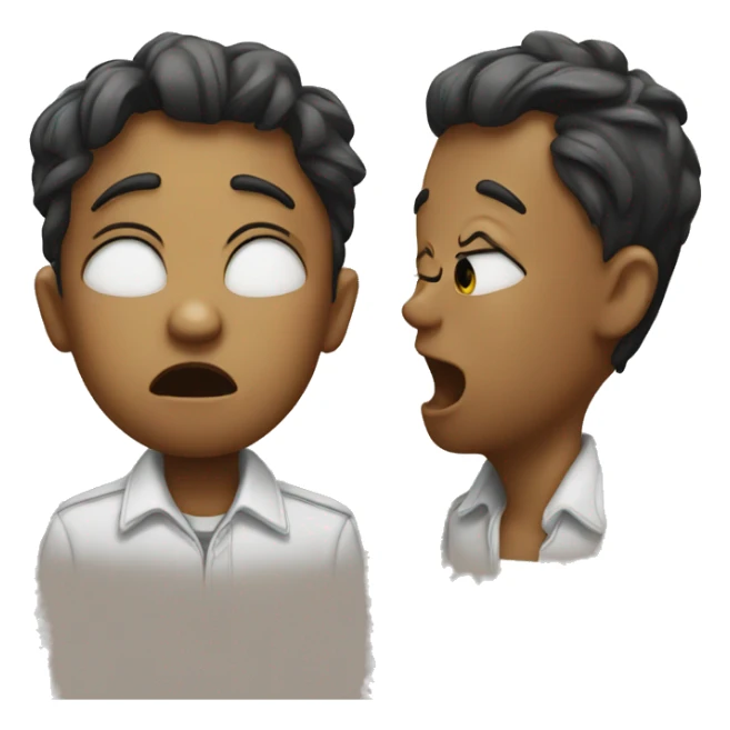 Crying with peace sign and kissing face sticker