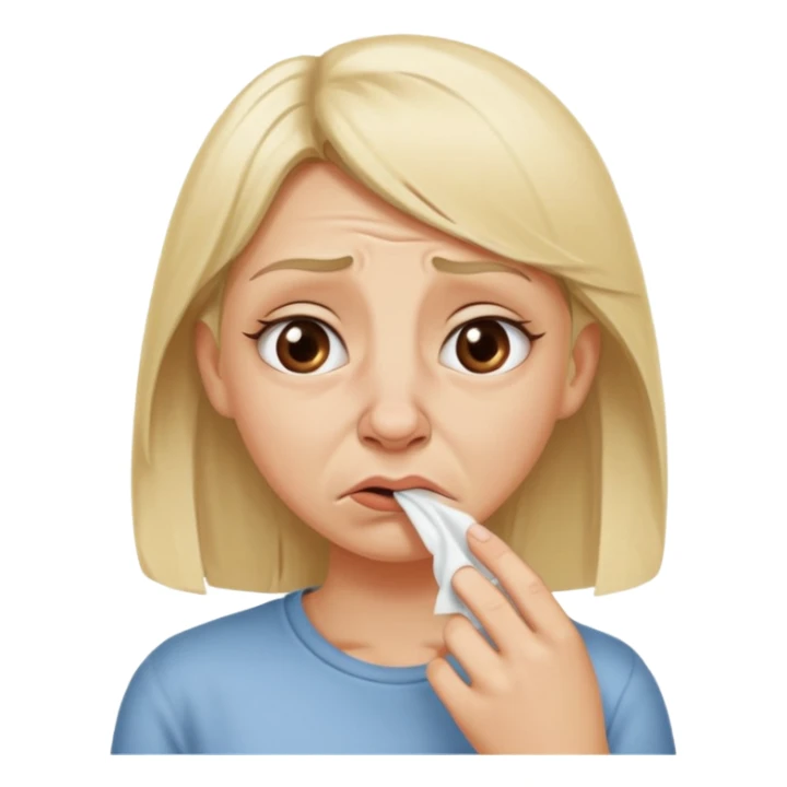 white blonde girl smells a bad odour  sticker