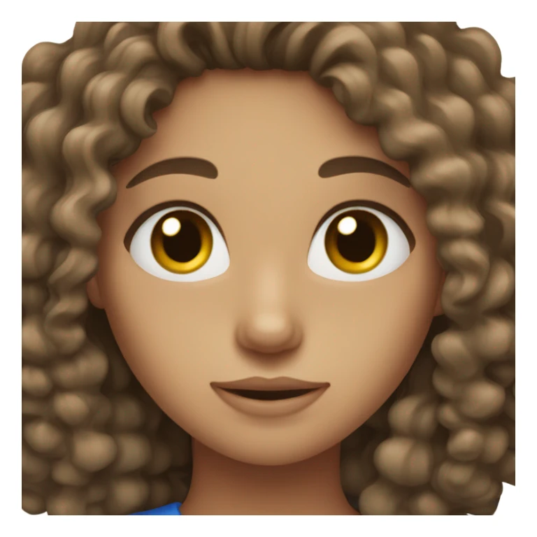 curly hair brunette blue eyes sticker