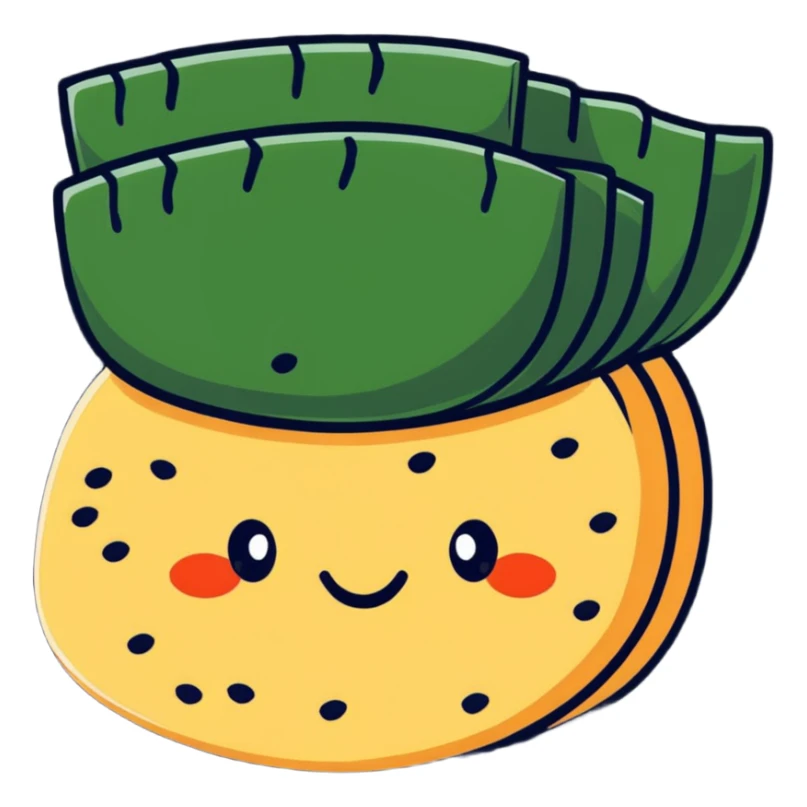 Traditional Japanese rice cracker with nori seaweed sticker