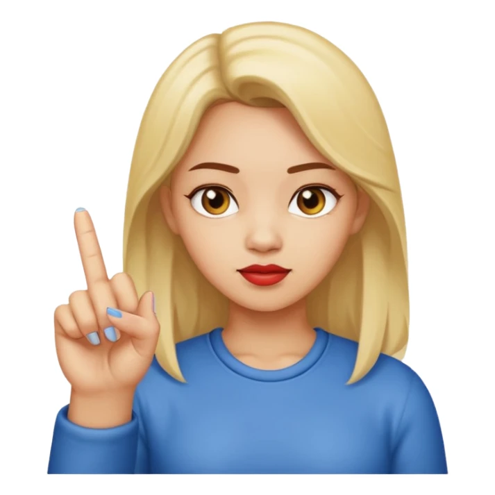 girl sticking up her middle finger  sticker