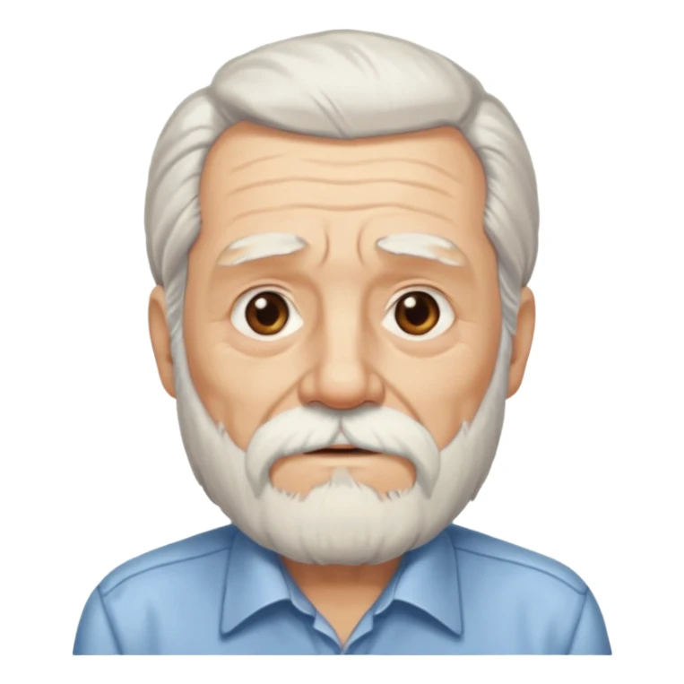 glasses elderly man long hair and long bearded with shirt sticker