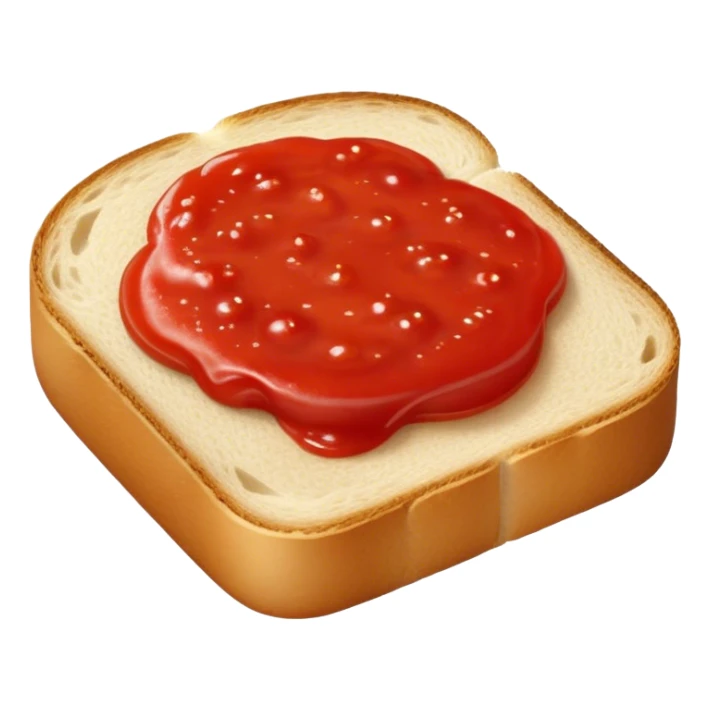 slice of bread with with a squeeze of tomatoe sauce on top sticker