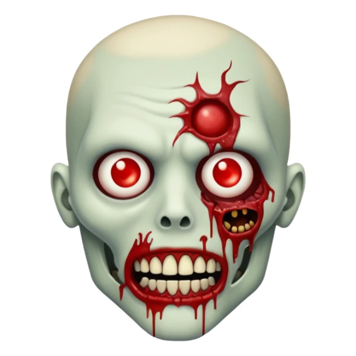 zombie with a sewn-up mouth sticker